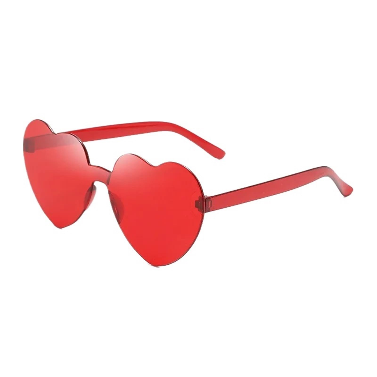 20pcs Heart Loving Sunglasses for Women Jelly Color Frameless Shaped One-piece Glasses Dazzling For Night Out Party