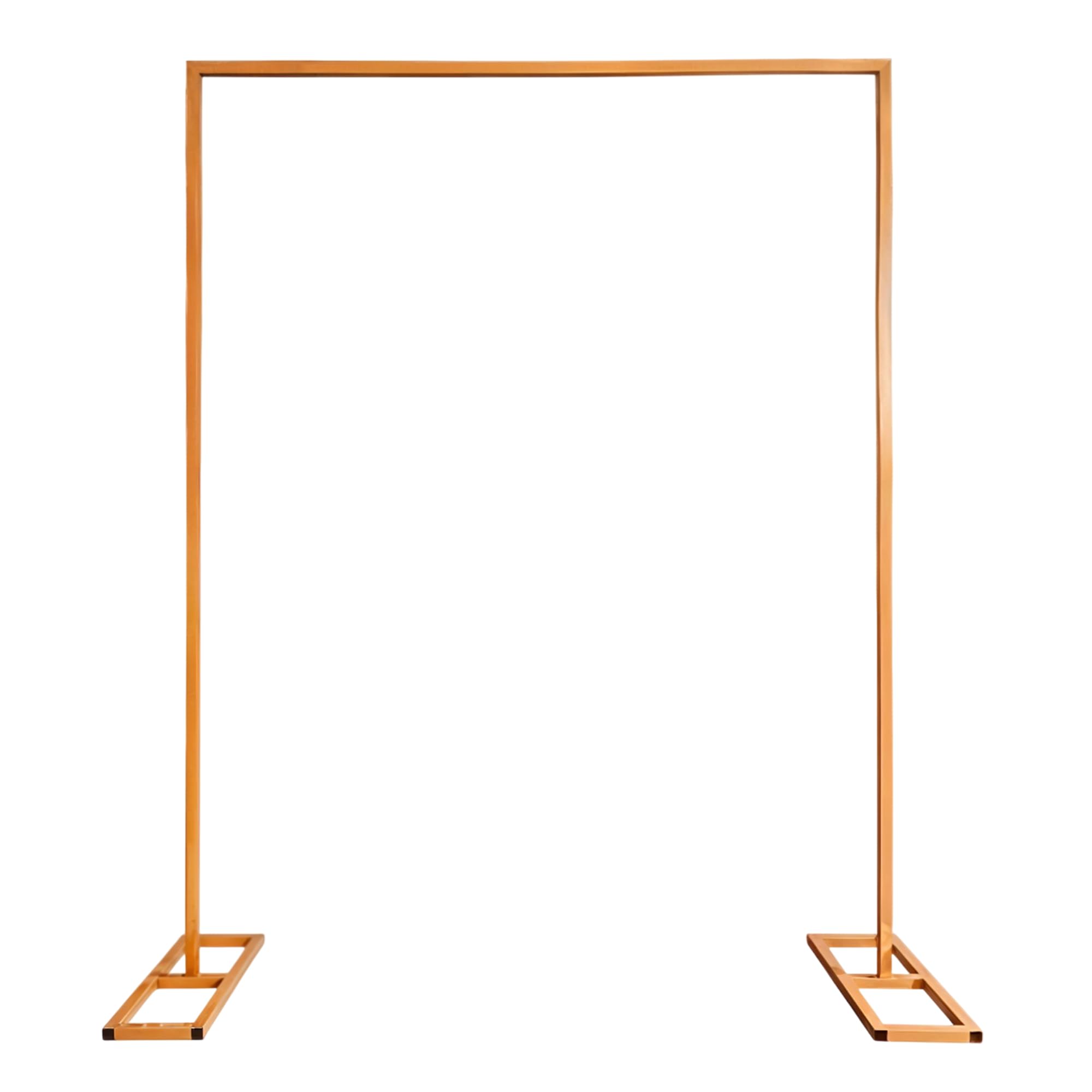 Trimming Shop Rectangle Arch Stand 1.5m x 2m Gold Metal Arch Backdrop Stand with Base Party Background Decoration Garden Arbors for Wedding Reception Valentines Baby Shower Engagement Birthday Decor