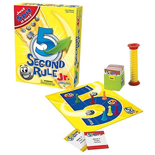 Tickles 5 Second Rule Junior Card Games 400 Questions on 200 Cards, 6 Pawns Fun Family Brain Games (Ages: 6+, Players: 3-6)