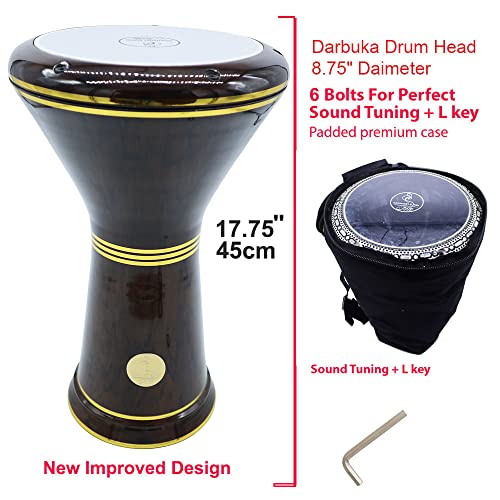 The 17.75'' Stunning Metallic Darbuka Doumbek Gawharet El Fan (Metalic Blue) #TOP2