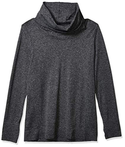 Maidenform Women's Seamless Sport Baselayer Thermal Cowl Neck Tunic Underwear, Charcoal Grey Heather, Large