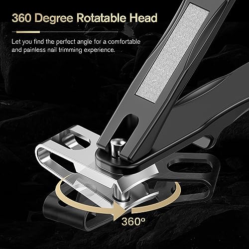 FERYES 360° Rotating Nail Clippers for Seniors, Long Handle Fingernail Clippers for Men and Women, Ergonomic EZ Grip Toenail Clippers for Thick Nails - Image 3