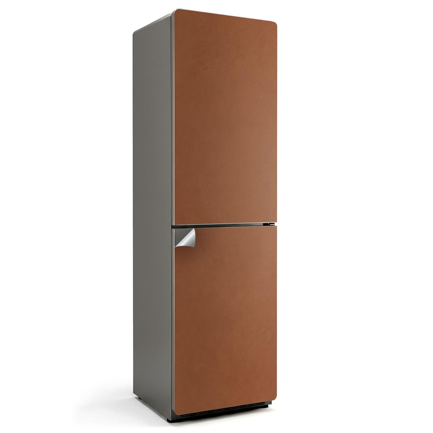 Sticker frigo 60x205 cm marron auto-adhésif pour habillage cuisine