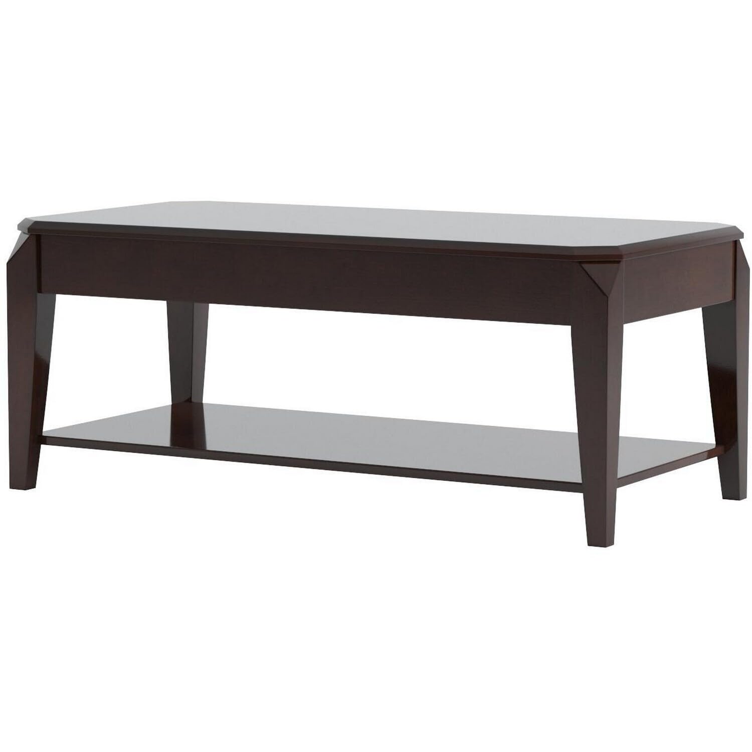 Benzara Innovative Coffee Table with Lift Top Walnut Brown