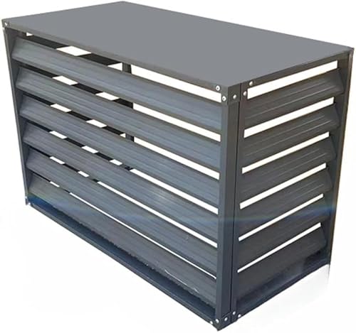 KryZaroアルミ製エアコン室外機カバー:大型対応 エアコンフェンススクリーン ガーデンバルコニー装飾花台一体 防風防雨防塵 屋外耐用