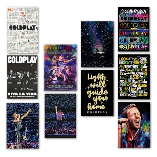Image of Wallgasm Coldplay Poster Set of 10, 8x12 inch (A4 Size) 300 GSM | Coldplay Aesthetic - Aesthetic - Music Posters - Rockband Poster - Posters, For Living room