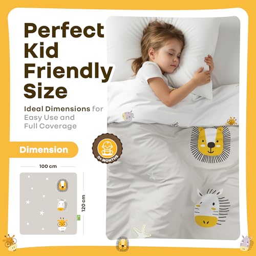 Image of R for Rabbit Softkins Comforter Natural Cotton Baby Reversible Comforter Blanket Quilt Soft & Breathable Lightweight Machine Washable, 100 X 120 cms, 0+ Months for Kids Newborn Babies (Safari Beige)