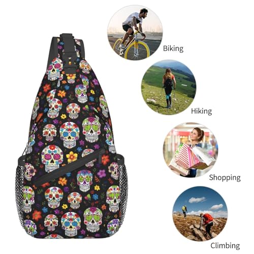 Morrales Urbanos para Senderismo Colorful Flower Skulls miniatura 6