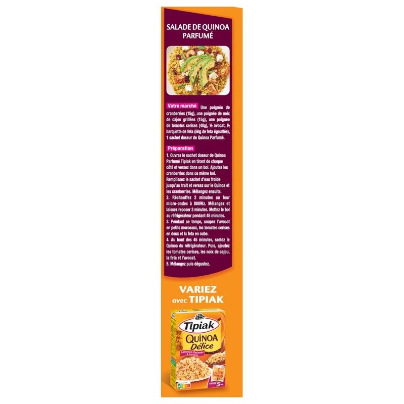 Délicieux Paquet Découverte Quinoa Parfumé - 4 Sachets de 60g TIPIAK - Idéal pour Plats Santé - Céréales Gourmandes - Le Lot De 3