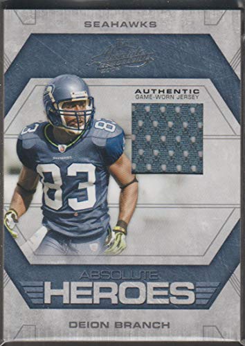 2008 Absolute Deion Branch Seahawks 46/130 Game Usede Jersey Football Card #AH-28