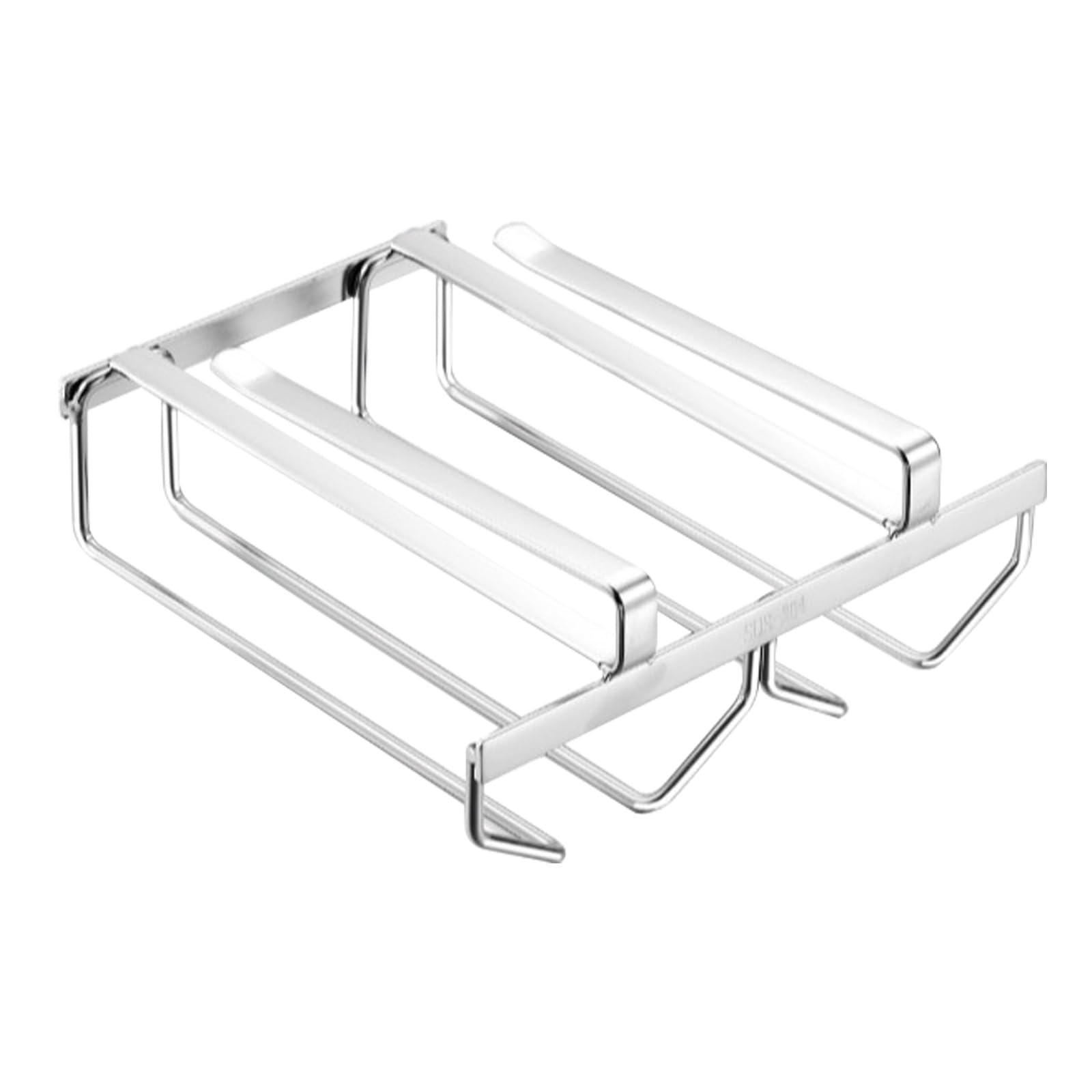 ASYJVWYZ Stainless Steel Wine Glass Hanger Rack, Under Shelf Stemware Holder For Kitchen Bar, Hanging Wine Glass Racks, Space Saving(22x27x9cm)
