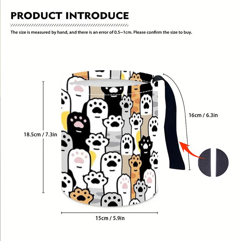 Image of Portable Reusable Waterproof Car Trash Bin, Multipurpose Vehicle Organizer, Road Trip Essentials (Dog paw)
