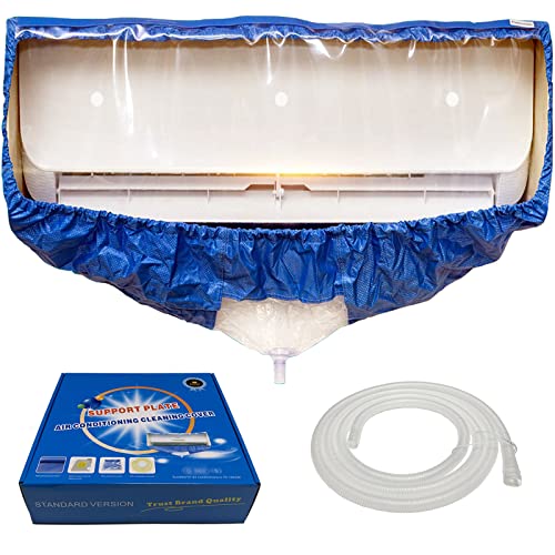 Yixintech エアコン 洗浄 カバー 大きいサイズ 壁掛用 エアコン クリーニング 洗浄 掃除 シート 業務用 再利用可能 サポートプレート式 専門防水カーテン 280cm排水ホース 付き 日本語取扱説明書付き (L130)
