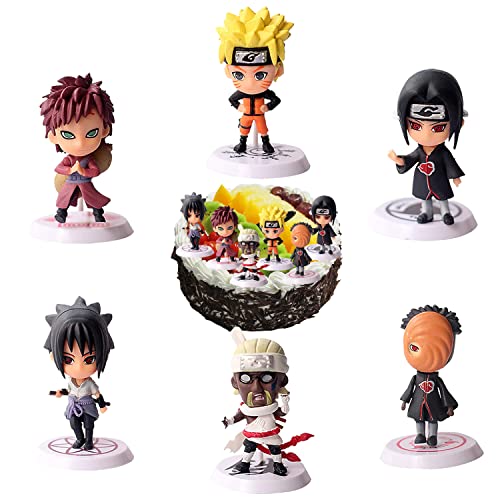 Cumpleaños Pastel Decoración, 6 pcs Decoraciones Tartas Anime, Decoración Tarta Niños, Figuras Juguete Acció, Juego de Minifiguras Anime, Decoración de Tarta de Cumpleaños para Niños