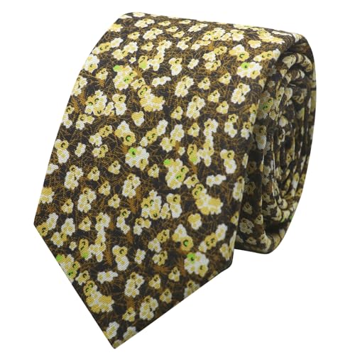 Image of Floral Ties Skinny Tie for Men, Cotton Mens Neckties for Weddings | 2.56'', floral, slim, soft and comfortable, men's neckties for casual, business, party, daily, dating