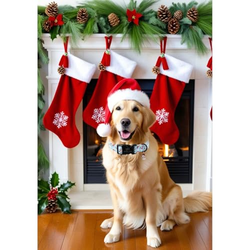 Image of Christmas Snowman Dog Collar - Xmas Dog Collars with Cute Snowman Patterns - Soft, Adjustable, Ideal for Winter Holidays M
