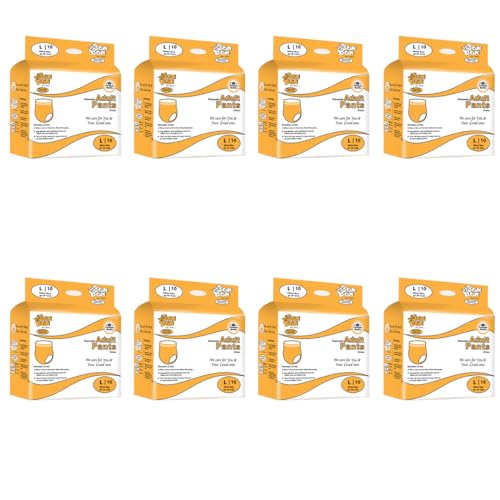 Image of Bonbon Premium Adult Diaper Pant Style Large (PACK OF 8) - 80 Count - L - Ultra Leak-Guard with Absorption and Distribution Layer (ADL) and Multi-strand leg - Waist Size 25-57 Inch, 63-57 cm