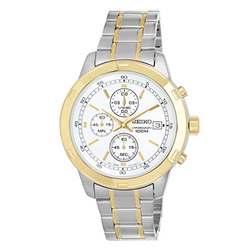 Seiko Chronograph Silver Dial Two-tone Mens Watch SKS432