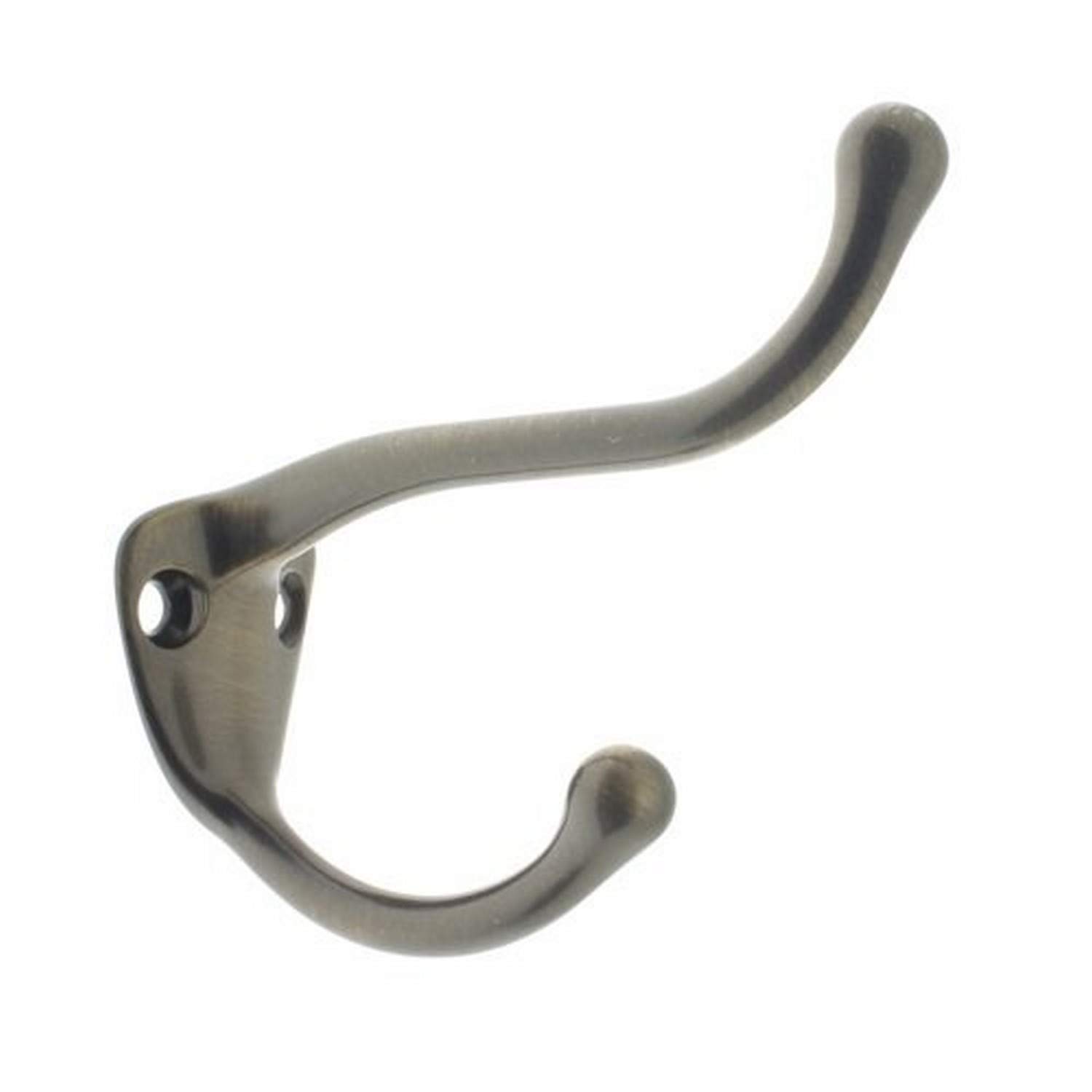 idh by St. Simons 17020-005 Premium Quality Solid Brass Coat & Hat Hook, Antique Brass