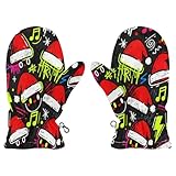 miaozhen Christmas Hat Fashion Print cute fleece mittens toddler snow gloves mitones para mujer 2-4 Y