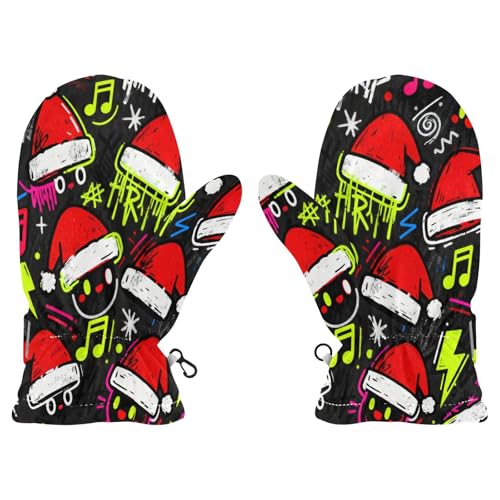 miaozhen Christmas Hat Fashion Print cute fleece mittens toddler snow gloves mitones para mujer 2-4 Y