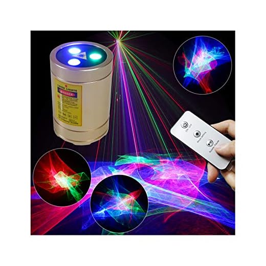 Chims DJ Lights, Rechargeable Mini Laser Lights RGB Aurora Lighting Projector Home Disco Party Laser Light Show Portable Cordless Music Activated Lights for House Stage DJ Dance Car Garden Holiday