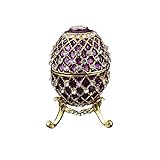 Photo Gallery chunran li89 8,8 x 5 cm, squisiti regali a forma di uovo di pasqua in stile europeo, artigianato in metallo dipinto e tempestato di diamanti, scatole per gioielli e ornamenti (viola) Photo Gallery chunran li89 8,8 x 5 cm, squisiti regali a forma di uovo di pasqua in stile europeo, artigianato in metallo dipinto e tempestato di diamanti, scatole per gioielli e ornamenti (viola)