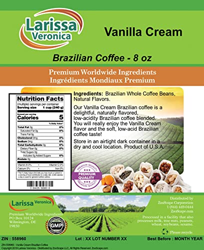 Vanilla Cream Brazilian Coffee (8 oz, granos enteros) miniatura 3