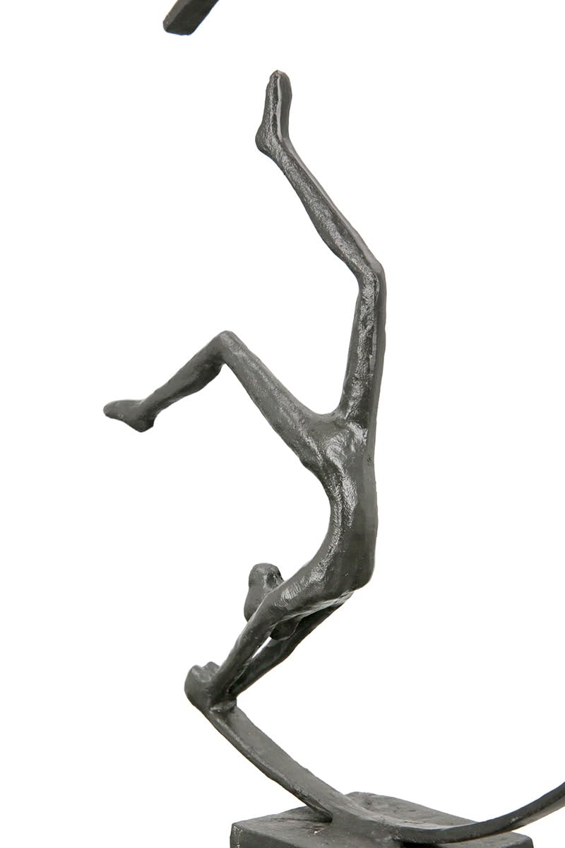Casablanca Skulptur Gymnast, Deko Figur Braun, Metall Statue Wohnzimmer, Büro Dekoration H. 29 cm x B. 21 cm - Moderne Skulpturen, Turnen Sportfigur Fitness