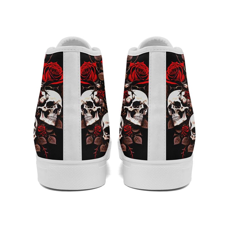 Skull High Tops Canvas Shoes for Men Women Classic Lace Up Gothic Fashion Sneaker Street Casual Canvas Sneakers4