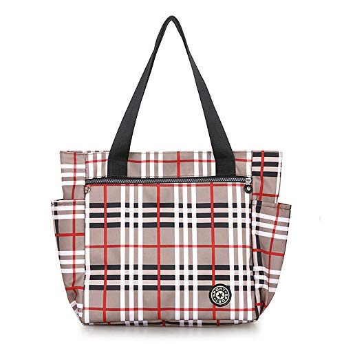 Bolsa de viaje ligera con cierre de cremallera, bolsa de playa impermeable para mujeres, bolsas de compras de lona Cover
