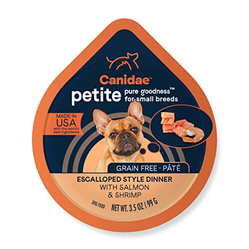 Canidae Pure Petite Premium Wet Dog Food for Small Breeds, Pate with Salmon & Shrimp, 3.5 oz, (Case of 12) Grain Free