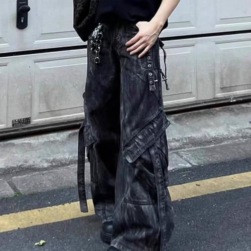 Baggy Jeans Men Washed Tie Dye Emo Y2k Denim Pants Punk Wide Leg Streetwear for Skater Jeans Hip Pop4