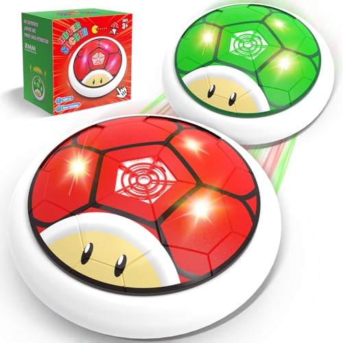 POPERFUN Ballon de Foot Aéroglisseur avec Lumières LED, Intérieur Extérieur Air Power Football Jouets pour Garcons et Filles âgés de 3-12,Hover Soccer...