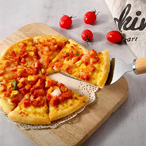 Image of P-Plus International Pizza Cutter and Serving Turner - Pizza Serving Turner - Pizza Cutter Tool - Pizza Spatula - Pizza Cutter Wheel (Set of 2)