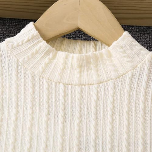 Image of Girls' 2 piece outfit Ribbed Mock Neck Tee and Solid Corduroy Pinafore Dress 2-8 Years