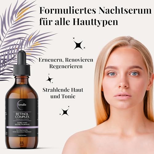 Retinol Serum 100ml mit Niacinamid, Hyaluron und Vitamin C