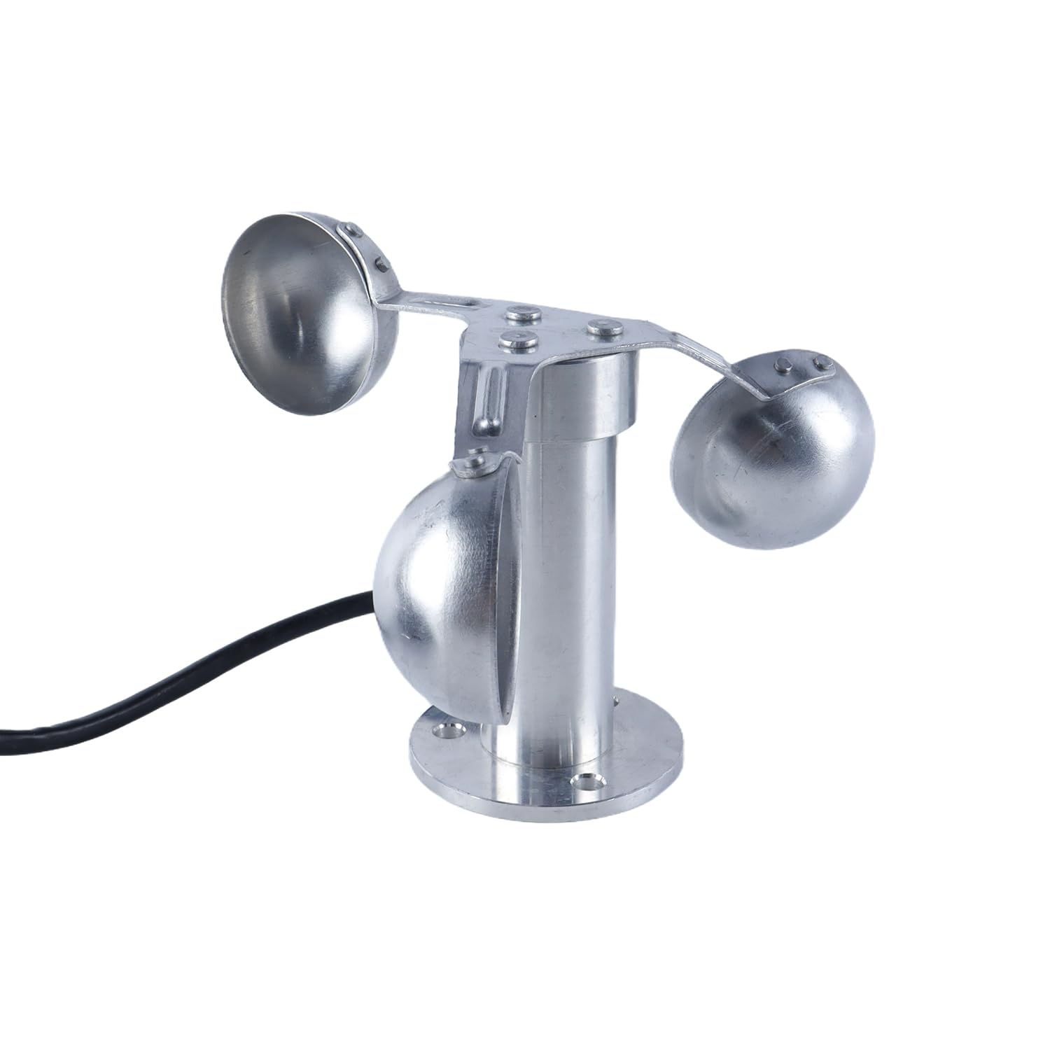 Anemómetro de 3 tazas de aleación de aluminio con sensor de velocidad del viento de 0 a 3,8 V para monitoreo meteorológico.