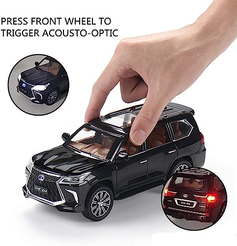 Image of DEOXY 1:32 Lexus Lx570 Die-Cast Metal Car Toy, Alloy Metal Pull Back Car With Openable Doors & Light, Music Boys Gifts Toys For Kids, White
