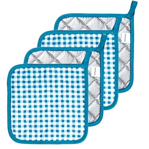 Joyhalo 4 Pack Buffalo Plaid Pot Holders for Kitchen Heat Resistant Pot Holders Sets Oven Hot Pads for Cooking Baking