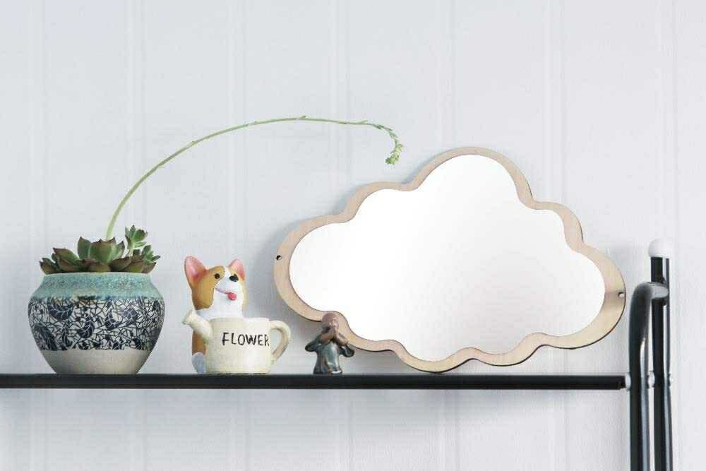 Amazon.co.jp: [AiO JAPAN] ミラー 鏡 大きいサイズ 木製 雲型