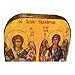 Handmade Wooden Greek Christian Orthodox Mount Athos Icon of Archangels Michael and Gabriel /Mp2 Brown