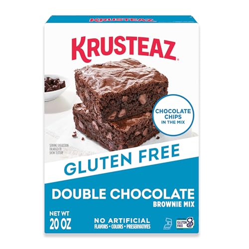 Krusteaz Gluten Free Double Chocolate Brownie Mix, Baking Mix, Includes Chocolate Chips, Certified Gluten Free, 20-ounce Box
