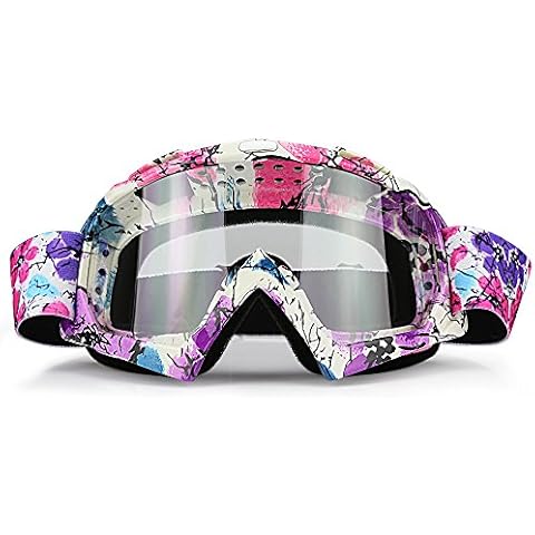 JamieWIN Clear Lens Dirt Bike Motorcycle Goggles ATV Racing Motocross Mx Goggle Glasses UV Protection for Men Women Youth Kids (Clear Lens) Cover