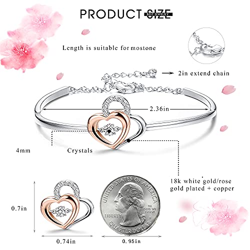 Kakonia Cuore con cuore Bracciale rigido con