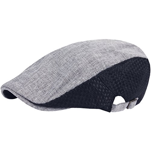 RaOn G83 Newsboy Cap Daily Irish Hemp Straw Summer Cool Plus Big Size XL XXL Hat (Gray)