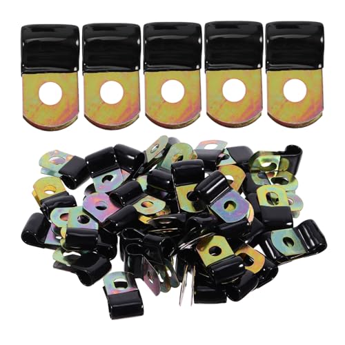 Holibanna 50pcs Sujetadores de Cable de Acero Inoxidable Clips para Gestión de Cables en Escritorio miniatura 1
