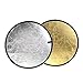 11.8in (30cm) Photography Reflector, 2 in 1 Collapsible Circular Light Reflector Gold and Silver with Bag, for Studio Photography Lighting and Outdoor Lighting