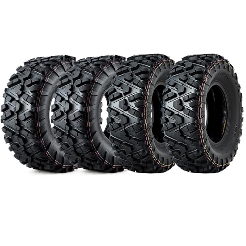 Image of GarveeTech ATV /UTV Tires, Set of 4-26x9-12 Front & 26x11-12 Rear All-Terrain Tires, 6-Ply Tubeless, for Off-Road, Mud, Dirt and Trails,A102
