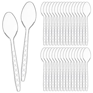 Hheettt 100 Stück Plastiklöffel Plastikbesteck Transparent